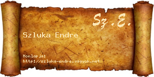 Szluka Endre névjegykártya